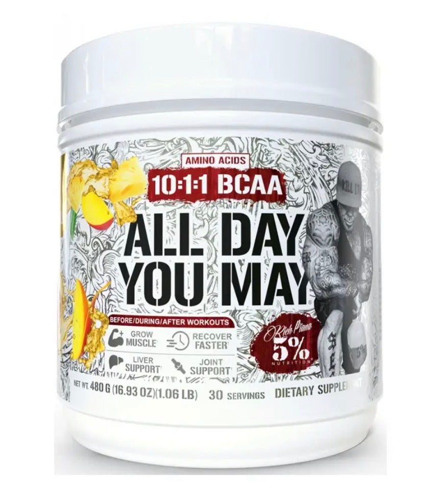 BCAA 5% NUTRITION RICH PIANA- ALL DAY YOU MAY- 435 gr LIMA LIMON