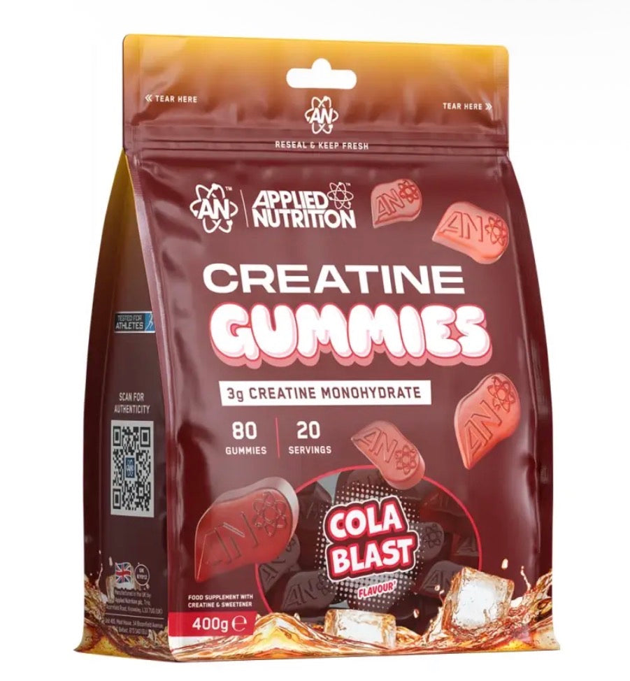 APPLIED NUTRITION CREATINA EN GOMITAS SABOR COLA 80 UNIDADES