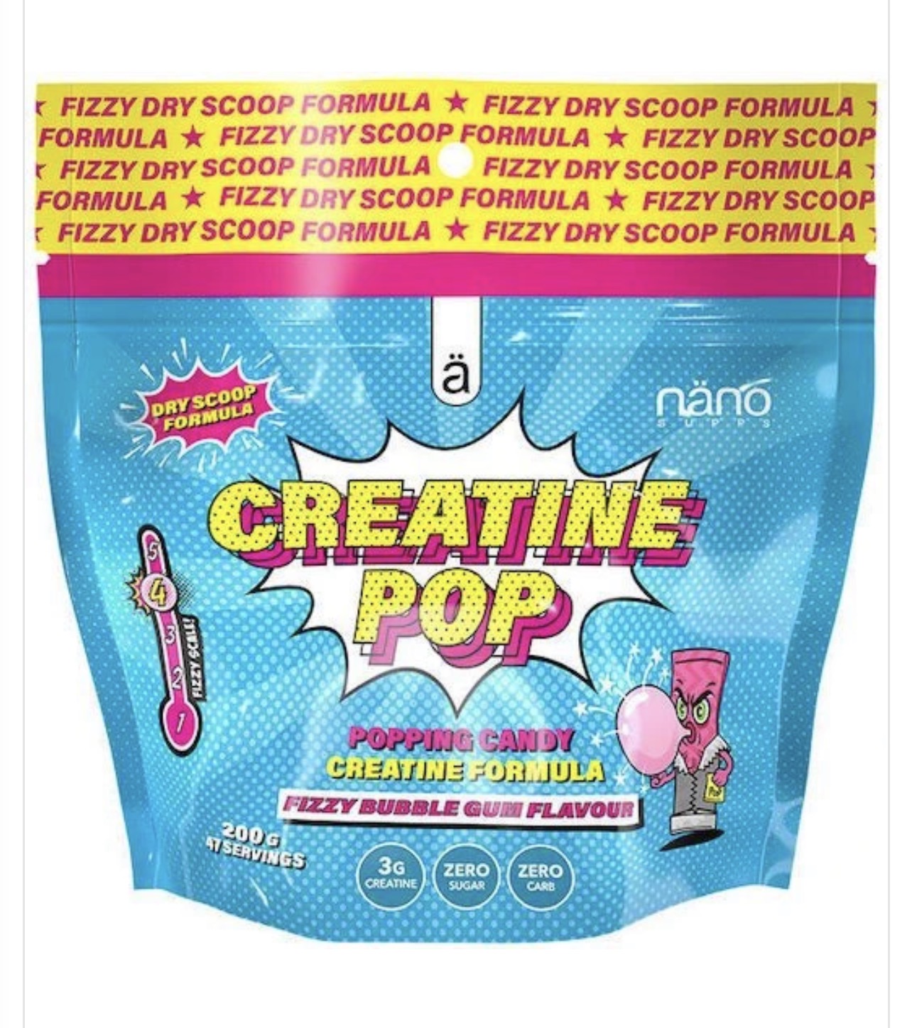 NANOSUPPS CREATINE POP SABOR PETAZETA-BUBBLE GUM 200 gr