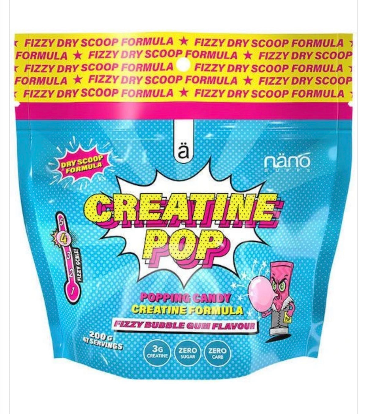 NANOSUPPS CREATINE POP SABOR PETAZETA-BUBBLE GUM 200 gr