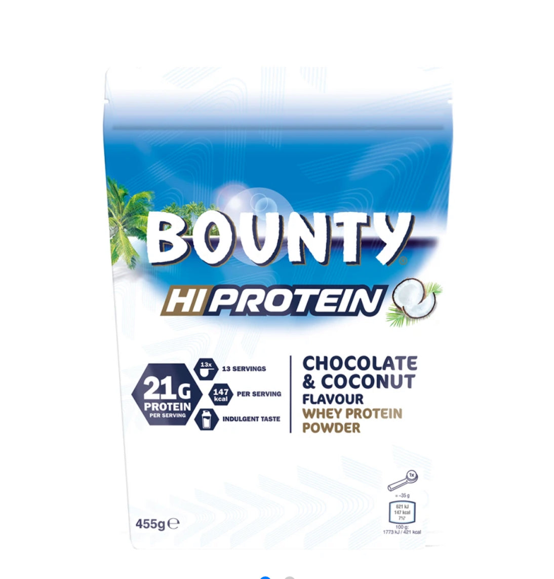 BOUNTY MARS PROTEINA DE WHEY CHOCOLATE Y COCO 455 GRS